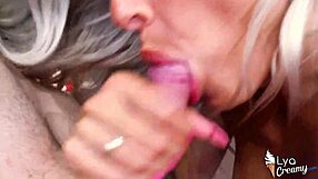 mmm girl licks my balls sensually close up before swallowing full creampie load