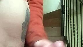 flashing huge cock in apartment stands while neighbor chats garage