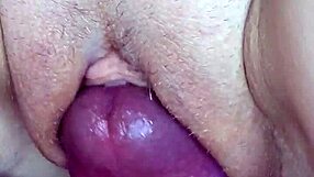 Skinny Tight Pussy Lips Get Juicy Cumshot Closeup