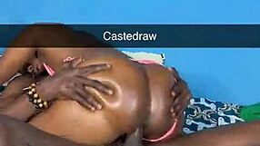 WOW! her perfect ebony bubble butt bounces insanely while riding that thick cock hard!