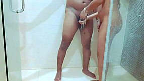 Hot couple steams up shower with passionate wet sex session
