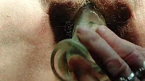 Granny Slut Fucks Hairy Pussy Deep With Huge Dildo