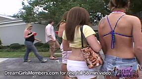 bold twerking ass flashing tits at wild florida street party