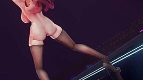 bitch knight shakes her huge ass and tits in hypnotic mmd dance rhythm