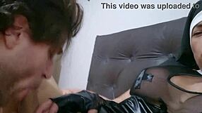 sexy shemale nun pounds bottom boy's ass hard
