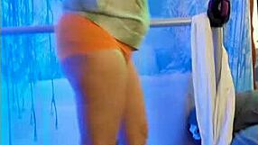 hotwife steffi watercolor strips dances rips clothes masturbates redhead pussy
