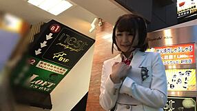 Akiba Idol's Backstage Perks: Miniskirt Tease Ends in Facial Cumshot Option