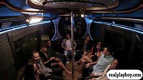 Horny swingers swap wives for monster cock orgy blowbang