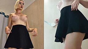 hidden cam catches fitting room upskirt ass tease