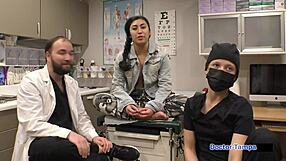dr tampa gropes jasmine roses shaved pussy and small tits in immigration physical