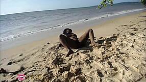 elvie gets fucked hard on beach!