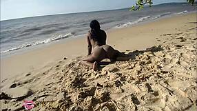 elvie gets fucked hard on beach!