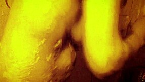 Slow motion shower drips over sexy wet tits and perky nipples