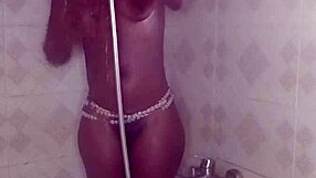 crazybitch shower dildo warm-up before ghanaian biggest dick fucks her...