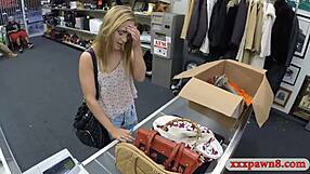 slim babe glasses gets boned hard by pawn guy