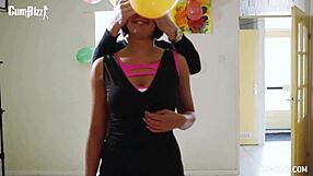 dutch bday babe gulps 7 jizzloads in deepthroat blowbang cum surprise party