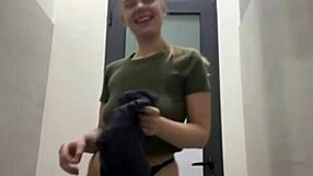 whoa check out this extreme public gym squirt from wet pussy fingering
