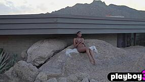 Nyla Exposes Ebony Big Tits Outdoor