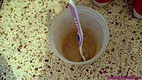 homemade milf goddess prepares food and toothbrush for pathetic piggy toilet slave