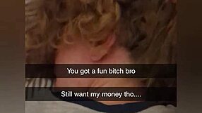 Cheating college girlfriend bent over doggystyle on snapchat cucked with creampie debt payment