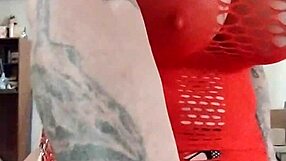 Trans babe flashes fishnets strips teases crossdresses at outdoor car wash