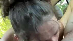 Pretty Hooker Deepthroats Cock in Car Then Spits Massive Cum Load