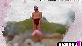 Nyla Exposes Ebony Big Tits Outdoor