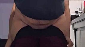 Thick ebony stepmom bends over kitchen counter for taboo big cock pounding!