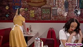 waitress serene siren kisses alexis tae while dancing fingering pussy