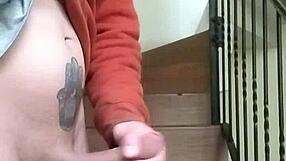 flashing huge cock in apartment stands while neighbor chats garage