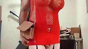 Trans babe flashes fishnets strips teases crossdresses at outdoor car wash