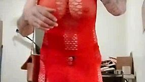 Trans babe flashes fishnets strips teases crossdresses at outdoor car wash