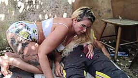 Tiffany Montavani Fucks Homeless Guy Anal with Banana