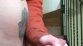 flashing huge cock in apartment stands while neighbor chats garage