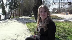 i'm 19 year old blonde jess trying first porn casting with dildo toys