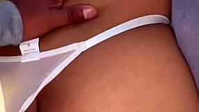 Hot amateur wife surprises with beautiful thong and huge ass fucks her while studying hardcore