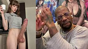 Thicc transgender's hard monster cock fucks tight bald pussy of petite 18+ cosplay teen girl