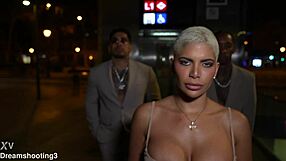 Two guards fuck famous Venezuelan DJ's big tits pussy