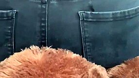 brunette in tight jeans grinds facesitting mr bear dominating his face relentlessly