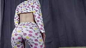 petite luna lynx sucks two monster cocks in pajamas before cum in mouth double blast