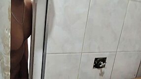 Half-brother forces sister to suck cock in hidden shower away from parents with facefuck!