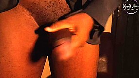 The amateur hunk moans wildly in the office stroking his cock but edges without cumming