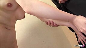 Petite Japanese virgin teen seduces stepmom's guy for taboo creampie defloration
