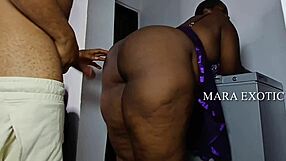 mara exotic ebony milf takes doggy pounding to creampie finish