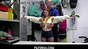 hey cute tiny virgin teen shoplifter you ready for officer's deep search mazy myers?