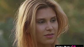 nude ukrainian emily rise shines sexy in sun with shaved pussy petite body