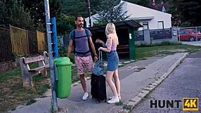 yo this old dude hunts down blondes picks up gf fucks her doggystyle for cash outdoors