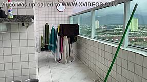 that maid's perfect latina ass in tiny shorts begs for a peek