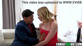 stepmom slips into stepson and girlfriend's bed turning it into a taboo threesome
