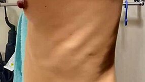 shower sex wife nipples harden from pinching and licking